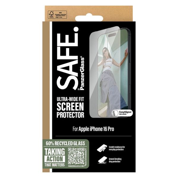 SAFE by PanzerGlass Protection d'écran Ultra-Wide Fit iPhone 16 Pro