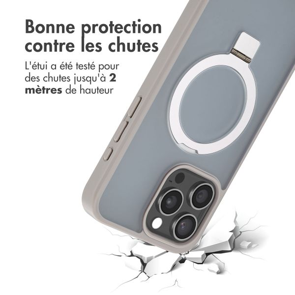 Accezz Coque Ring Stand avec MagSafe iPhone 15 Pro Max - Grey