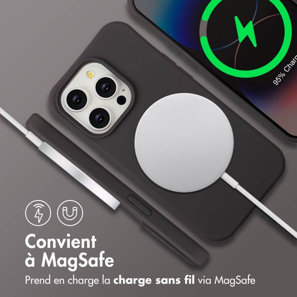 imoshion Coque arrière Color avec cordon amovible et MagSafe Apple iPhone 14 Pro - Black Coffee