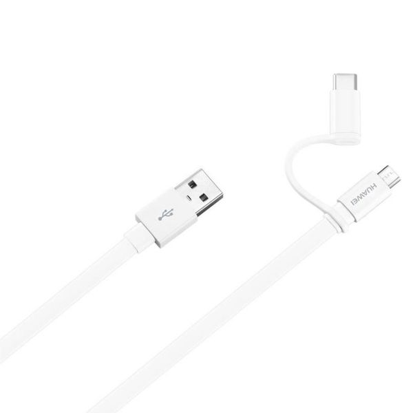 Huawei Câble USB vers Micro-USB & USB-C original - 1,5 mètres - Blanc