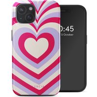 Selencia Coque arrière Vivid Tough avec MagSafe iPhone 15 - Double Hearts Rubine Red Lilac