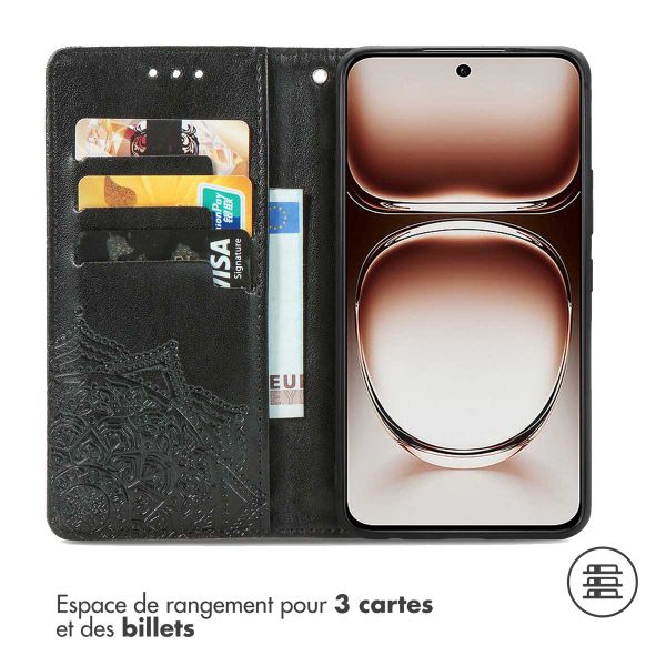 imoshion Etui de téléphone portefeuille Mandala Oppo Reno 12 Pro - Noir