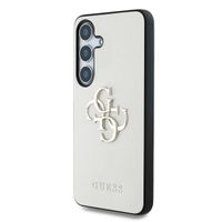 Guess Coque 4G Metal Logo Saffiano Samsung Galaxy S25 - Beige