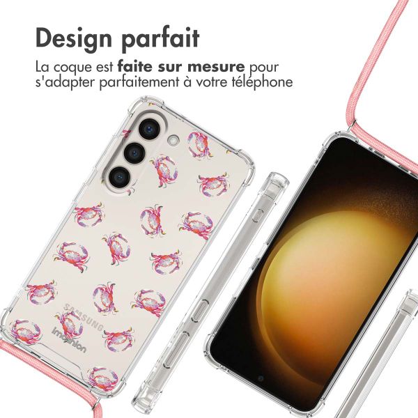 imoshion Coque Design avec cordon Samsung Galaxy S23 - Crab Watercolor