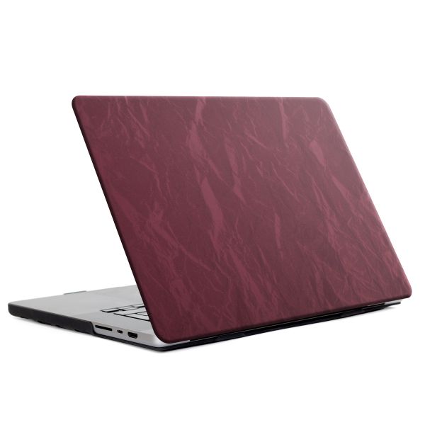 Selencia Coque en velours MacBook Pro 14 pouces (2021 / 2023 M3 chip / 2024 M4 chip) - A2442 / A2779 / A2918 / A3112 / A3185 / A3401 - Rouge foncé