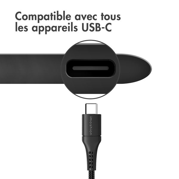 imoshion Braided USB-C vers câble USB Samsung Galaxy S20 - 1 mètre - Noir