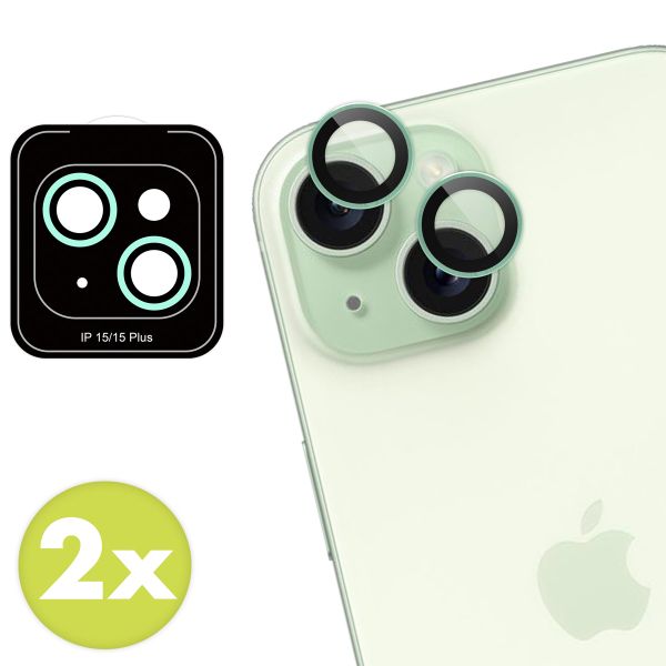 imoshion Lot de 2 protections d'objectif de caméra Apple iPhone 15 / 15 Plus - Green