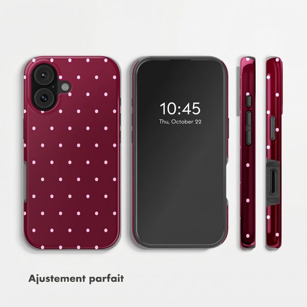 Selencia Coque arrière Vivid avec MagSafe Apple iPhone 17 - Happy Dots Burgundy