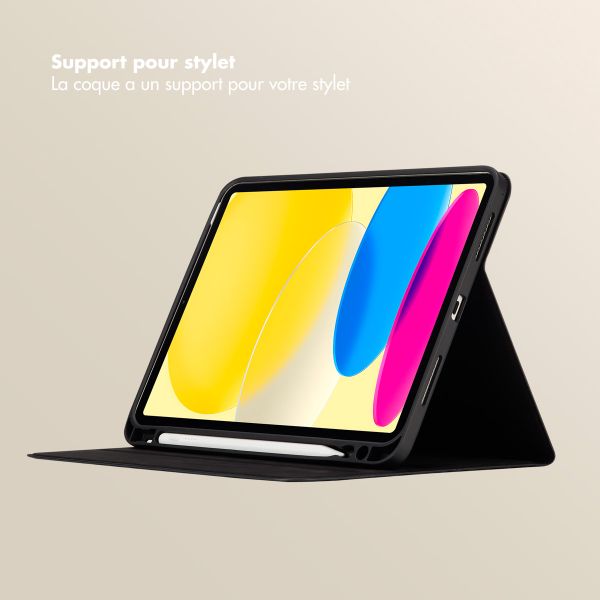Selencia Coque tablette Sabi avec imprimé léopard Apple iPad 11 (2025) 11 pouces A16 / iPad 10 (2022) 10.9 pouces - Midnight Black