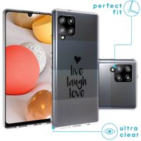 imoshion Coque Design Samsung Galaxy A42 - Live Laugh Love - Noir