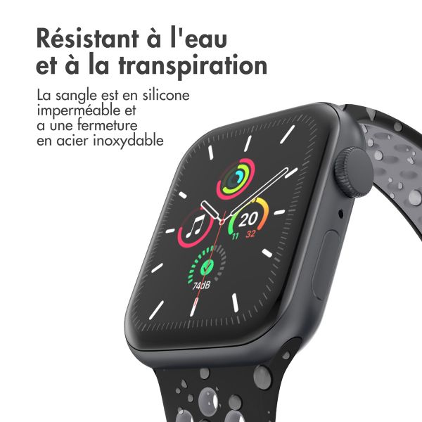 imoshion Bracelet sport⁺ Apple Watch Series 1 á 9 / SE (38/40/41 mm) | Series 10 / 11 (42 mm) - Taille S/M - Black & Anthracite