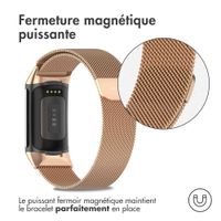 imoshion Bracelet magnétique milanais le Fitbit Charge 5 / Charge 6 - Taille S - Rose Dorée