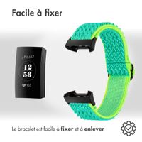 imoshion Bracelet élastique en nylon le Fitbit Charge 3 / 4 - Vert / Jaune