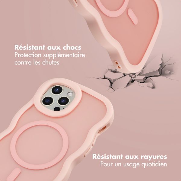 Selencia Coque arrière Wavy avec MagSafe Apple iPhone 12 (Pro) - Soft Pink