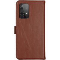 Selencia Étui portefeuille en cuir véritable Samsung Galaxy A52(s) (5G/4G) - Marron clair