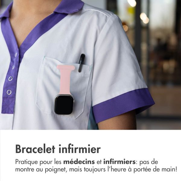imoshion Bracelet infirmier en silicone Apple Watch Series 1 t/m 11 / SE / Ultra (44/45/46/49 mm) - Rose