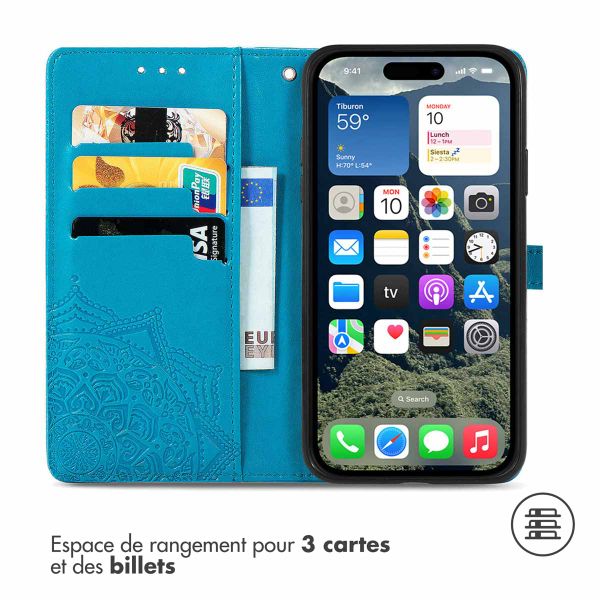imoshion Etui de télephone Mandala Apple iPhone 16e - Turquoise