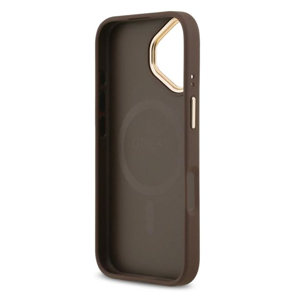 Guess Coque MagSafe Classic avec logo 4G Apple iPhone 17 - Marron