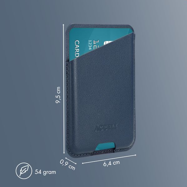 Accezz Porte-cartes en cuir magnétique - Compatible avec Apple Find My - Nightfall Blue