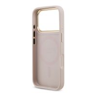 Guess Coque arrière en cuir avec logo Strass classique et MagSafe Apple iPhone 17 Pro - Rose