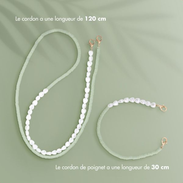 Selencia Ensemble de cordons pour téléphone avec perles et élastiques - Pistache Cream