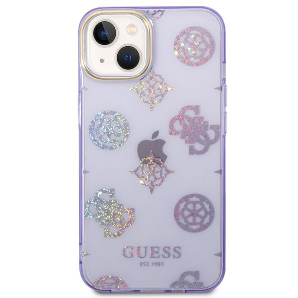 Guess Coque Peony Glitter iPhone 14 - Violet