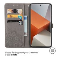 imoshion Etui de télephone Mandala Xiaomi Redmi Note 13 Pro Plus (5G) - Gris