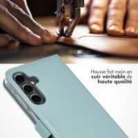 Selencia Étui portefeuille en cuir véritable Samsung Galaxy A16 - Air Blue