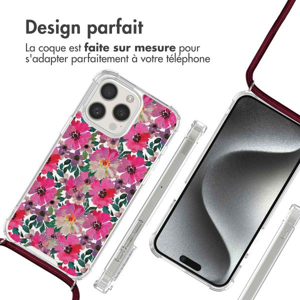 imoshion Coque Design avec cordon iPhone 15 Pro - Flower Water