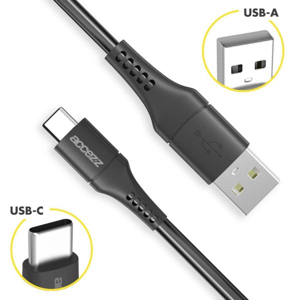 Accezz Câble USB-C vers USB Samsung Galaxy S23 Plus - 1 mètre - Noir