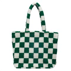 Selencia Sac Fourre-tout Zaya - Teddy Sac Ordinateur 16 pouces - Vert à carreaux