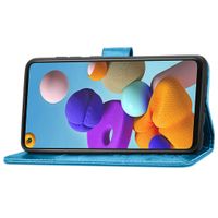 Etui de téléphone Fleurs de Trèfle Galaxy A21s - Turquoise