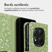 imoshion Étui de télephone portefeuille Design Xiaomi Redmi Note 14 Pro Plus (5G) - Green Flowers