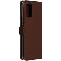 Selencia Étui portefeuille en cuir véritable Samsung Galaxy S20 Plus - Marron