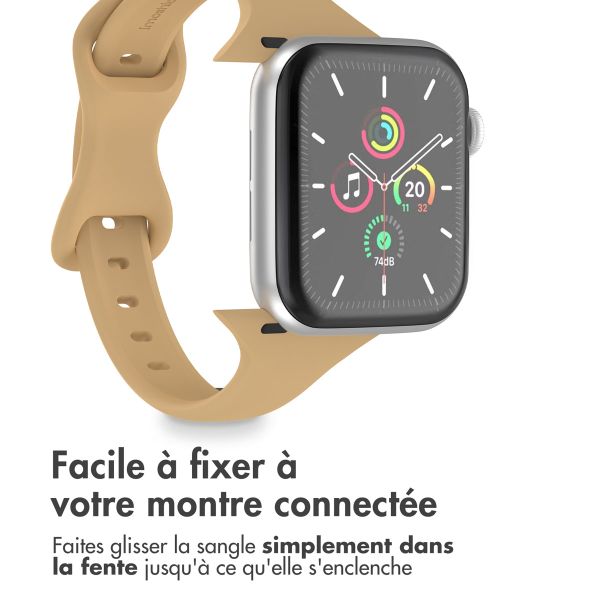 imoshion Bracelet en silicone fin Apple Watch Series 1-9 / SE (38/40/41 mm) | Series 10 (42 mm) - Noyer