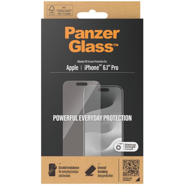 PanzerGlass Protection d'écran en verre trempé Anti-bactéries Apple iPhone 15 Pro