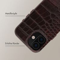 Selencia Coque arrière Croco avec MagSafe Apple iPhone 16 - Choco Brown