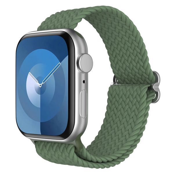 imoshion Bracelet tissé en nylon Apple Watch Series 1 á 10 / SE / Ultra (2) (44/45/46/49 mm) - Vert foncé