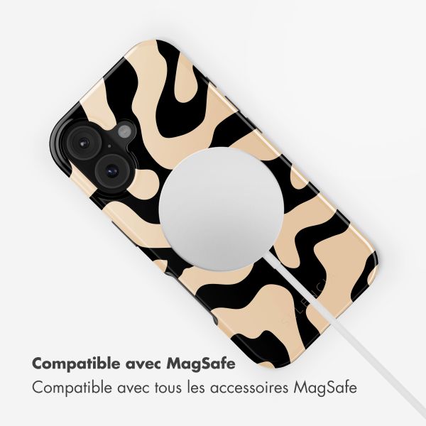 Selencia Coque arrière Vivid avec MagSafe Apple iPhone 17 - Art Wave Black