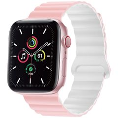 imoshion Bracelet magnétique en silicone Apple Watch Apple Watch Series 1 á 10 / SE / Ultra (2) (44/45/46/49 mm) - Rose / Blanc