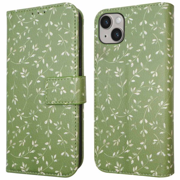 imoshion Étui de télephone portefeuille Design Apple iPhone 14 - Green Flowers