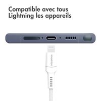 imoshion ﻿Câble Lightning vers USB - Non MFi - Textile tressé - 0,25 mètre - Blanc