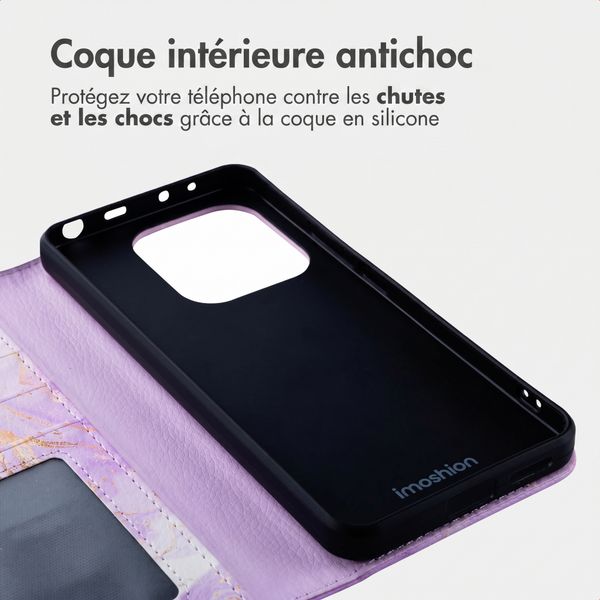imoshion Étui de télephone portefeuille Design Xiaomi Redmi Note 14 (4G) - Purple Marble