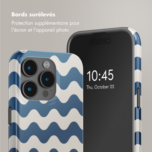 Selencia Coque arrière Vivid avec MagSafe Apple iPhone 15 Pro - Wave Vibes Classic Blue