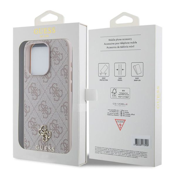 Guess Coque 4G Metal Logo MagSafe Apple iPhone 15 Pro - Rose
