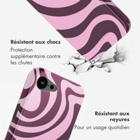 Selencia Coque arrière Vivid avec MagSafe Apple iPhone 16e - Wavy Swirl Pink Plum