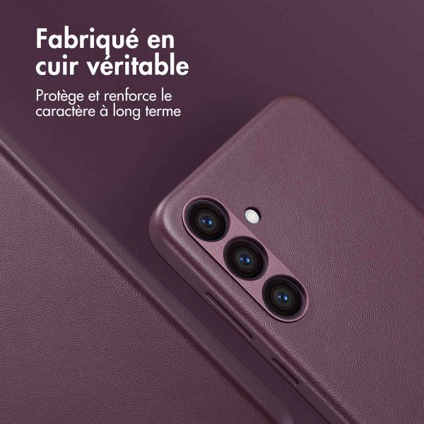 Accezz Coque arrière en cuir avec MagSafe Samsung Galaxy S24 Plus - Heath Purple