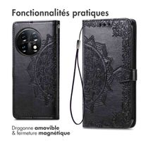 imoshion Etui de téléphone portefeuille Mandala OnePlus 11 - Noir