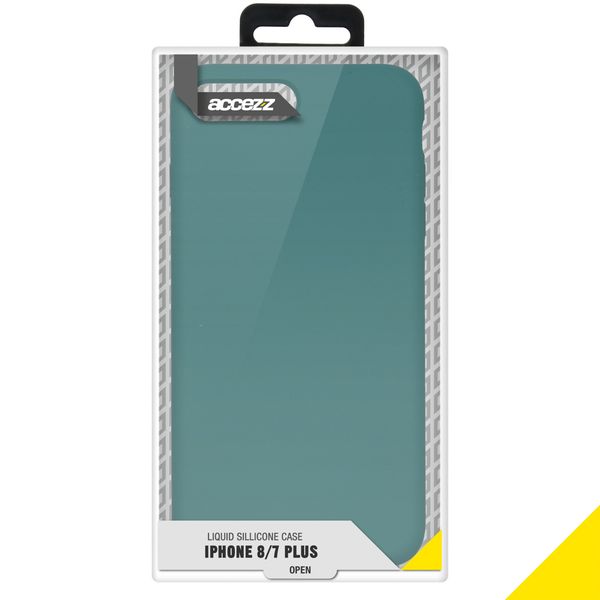 Accezz Coque Liquid Silicone iPhone 8 Plus / 7 Plus - Vert foncé