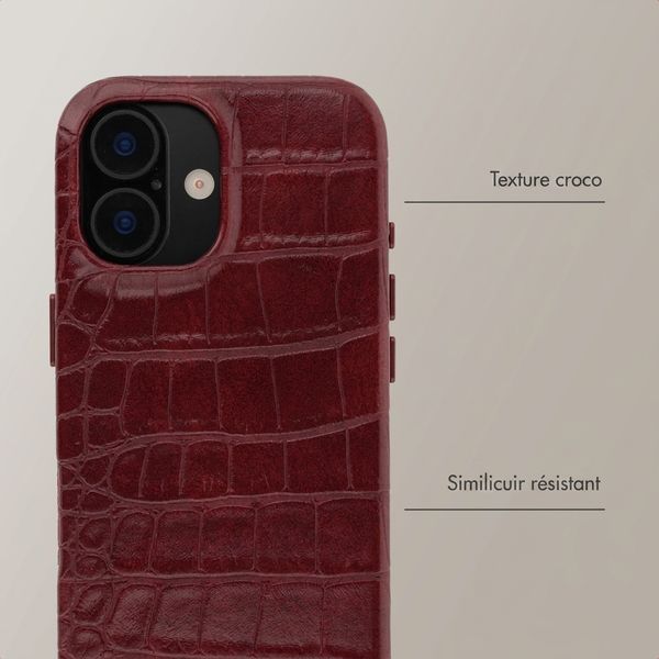 Selencia Coque arrière Croco avec MagSafe Apple iPhone 16 - Burgundy